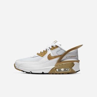 Pantofi Casual Nike Air Max 90 FlyEase Fete Albi Negrii Metal Aurii | OPTW-69410